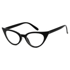 Svarta Retro Cateye Glasögon Klarglas Klart Glas Utan Styrka