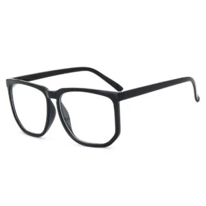 Svarta Stora Retro Glasögon Klarglas Klart Glas Utan Styrka