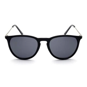 Retro Solglasögon Blank Svart Mörkt Glas