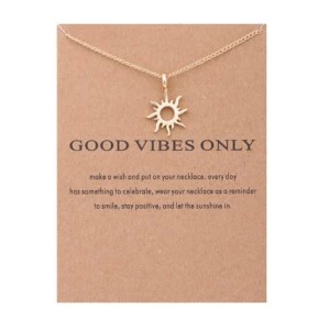 Smycke Med Budskap Halsband Good Vibes Only Guld