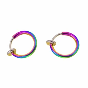 2-pack Flerfärgad Fake Piercing Öron Läpp Näsring Septum Läppring