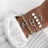 4-pack vackra trendiga armband silver love infinity
