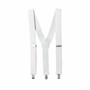 Hängslen Smala Med Klämmor 2,5cm Vit