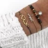 3-pack vackra trendiga armband love bohem vävd tråd