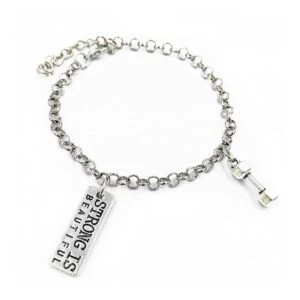 Armband Strong Is Beautiful Kedja Fitness Träning Dedikation