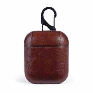 Brunt Airpods 1/2 Väska Fodral Skyddsfodral Skinn Läder