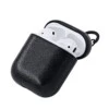 Svart airpods 1/2 väska fodral skyddsfodral skinn läder