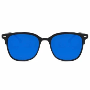 Svarta Clubmaster Solglasögon Blått Glas