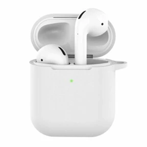 Vit Airpods 1/2 Väska Fodral Stötsäkert Skyddsfodral