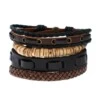 4-pack Handgjorda Läderarmband Herrarmband Skinn Läder Rep