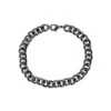 Tjock Svart Kedja Herrarmband Länk Armband Gunmetal