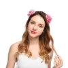 Hårband Med Rosa Blommor Håraccessoar Diadem Hårblomma