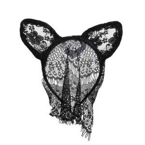 Svarta Ögonmask Ansiktsmask I Spets Lace Maskerad Mask Bunny