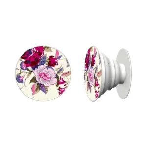 Rosa Blommor Knapp Universalt Grepp Hållare Ställ Mobiltelefon