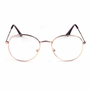 Ovala Glasögon Roséguld Klart Glas Utan Styrka Klarglasögon