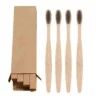 4-pack Ekologisk Tandborste Av Bambu Med Aktivt Kol Tandblekning