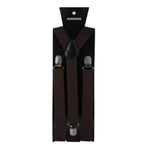 Hängslen Smala Med Klämmor 2,5cm Brun