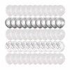 50-pack Ballonger Vit Silver Metallic Konfettiballonger
