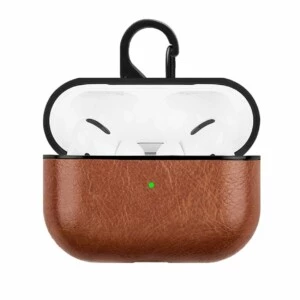 Brunt Apple Airpods Pro Väska Fodral Skyddsfodral Skinn Läder