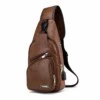 Axelväska Skinn Läder - Cross Body Axelremsväska Ljusbrun