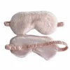 Mjuk lurvig rosa sovmask fluffig ögonmask flyg resor