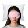Mjuk lurvig rosa sovmask fluffig ögonmask flyg resor
