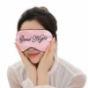Mjuk rosa sovmask ögonmask i silke flyg resor good night