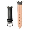 Apple watch 38/40/41 1/2/3/4/5/6/se svart läderarmband skinn