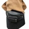 Svart midjeväska magväska bum bag cross body väska skinn läder