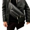 Svart midjeväska magväska bum bag cross body väska skinn läder