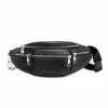 Svart Midjeväska Magväska Bum Bag Cross Body Väska Skinn Läder