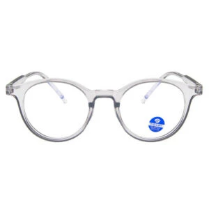 Runda Grå Datorglasögon Med Blåljusfilter Utan Styrka