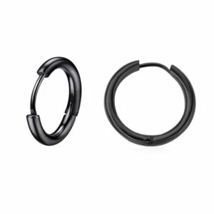2-pack Svart Örhänge Näsring Piercingsmycke Ring Metall