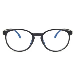 Svarta Runda Datorglasögon Med Blåljusfilter Utan Styrka