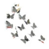 12-pack Silver Spegelblanka Fjärilar 3d Väggdekal Väggdekor