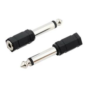 2-pack Ljudadapter 3,5mm Aux Till 6,3mm Stereo Adapter Teleplug