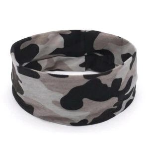Camouflage Pannband Gym Outdoor Sport Grå Camo