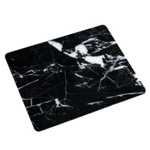 Mjuk Musmatta Med Tryck Svart Marmor 21x26cm