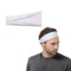 Vitt pannband för sport träning gym yoga
