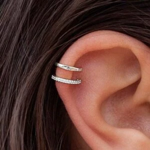 Fake Helix Piercing Öron Örhänge Ear Cuff Utan Hål Silver