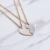 Halsband för systrar systerhalsband brythjärta silver guld