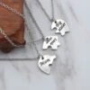 Brythjärta i 3 delar mor syster dotter halsband