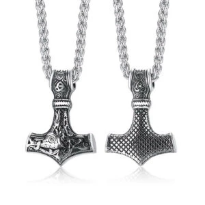 Viking Halsband Tors Hammare Mjolnir Kedja Silver