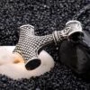 Vikingahalsband tors hammare mjolnir konstläder silver