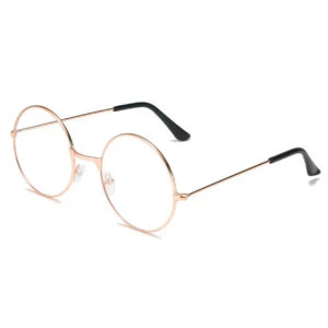 Runda Glasögon Med Klart Glas Utan Styrka Roséguld