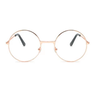 Runda Glasögon Med Klart Glas Utan Styrka Roséguld
