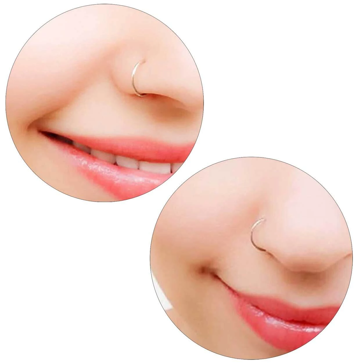 Fake näspiercing eller fake septum på sidan av näsan