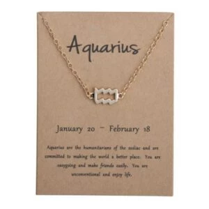 Gåvoarmband Stjärntecken Vattumannen Aquarius Armband Guld