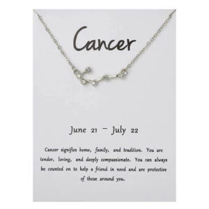 Stjärntecken Halsband Kräftan Cancer Gåvohalsband Silver