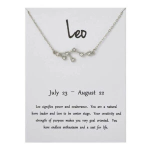 Stjärntecken Halsband Lejonet Leo Gåvohalsband Silver